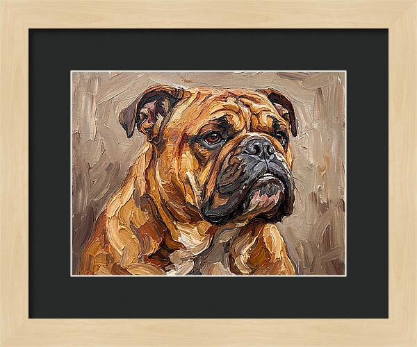 Bulldog Portrait In Palette Knife Style