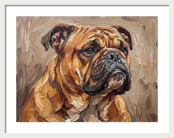 Bulldog Portrait In Palette Knife Style
