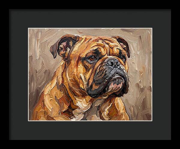 Bulldog Portrait In Palette Knife Style