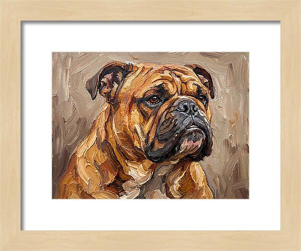 Bulldog Portrait In Palette Knife Style