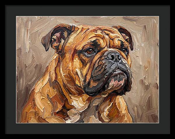 Bulldog Portrait In Palette Knife Style