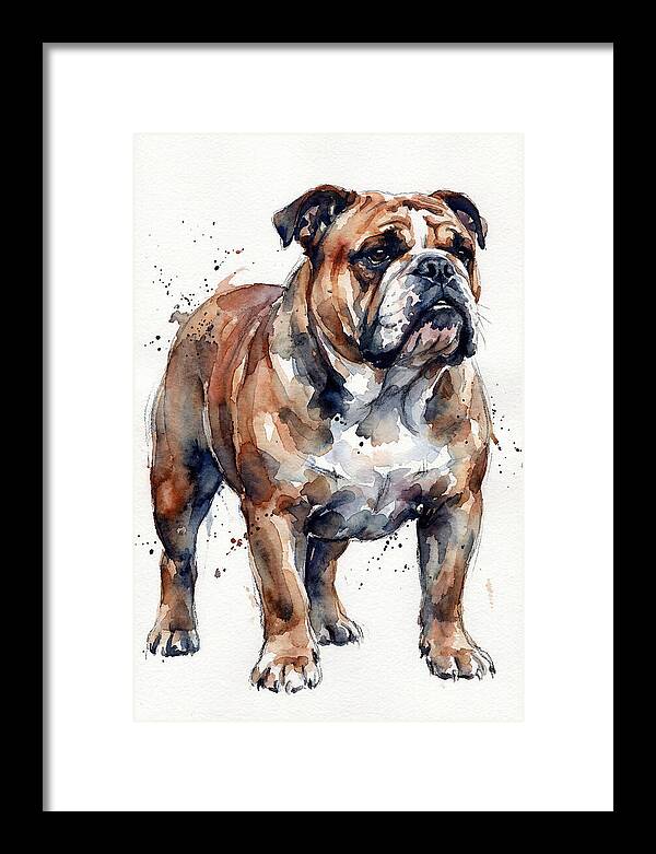 Bulldog Watercolor Portrait
