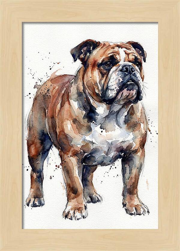 Bulldog Watercolor Portrait