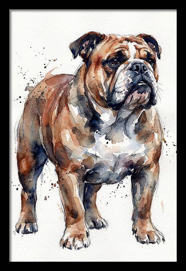 Bulldog Watercolor Portrait