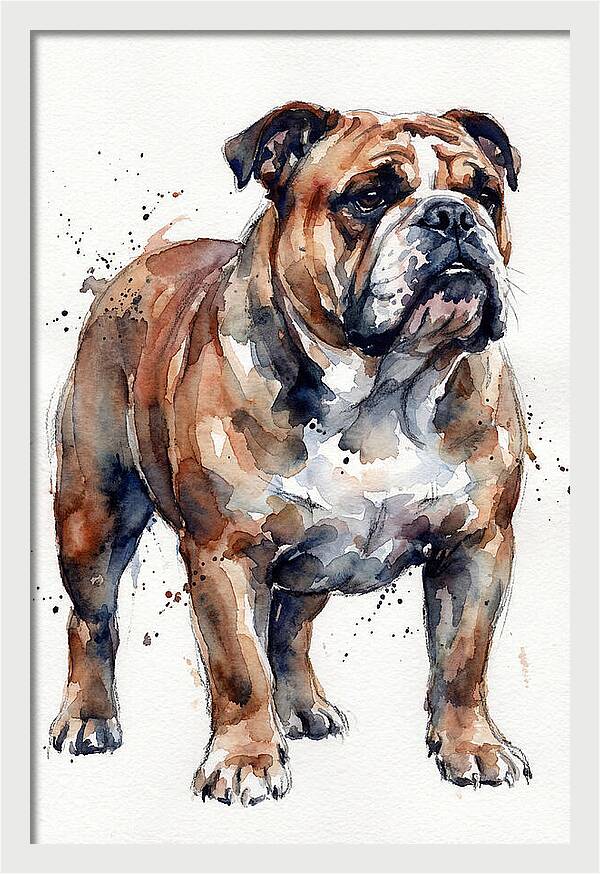 Bulldog Watercolor Portrait