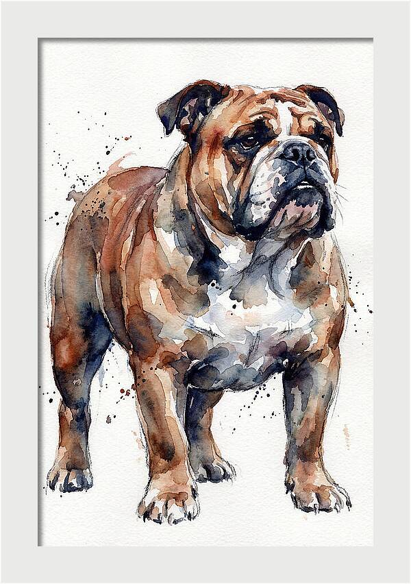Bulldog Watercolor Portrait