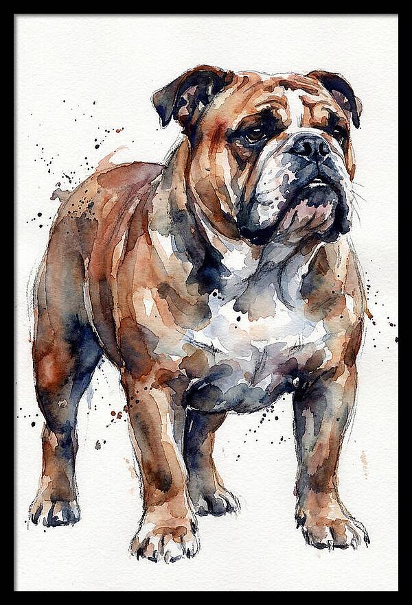 Bulldog Watercolor Portrait