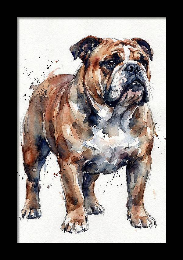 Bulldog Watercolor Portrait
