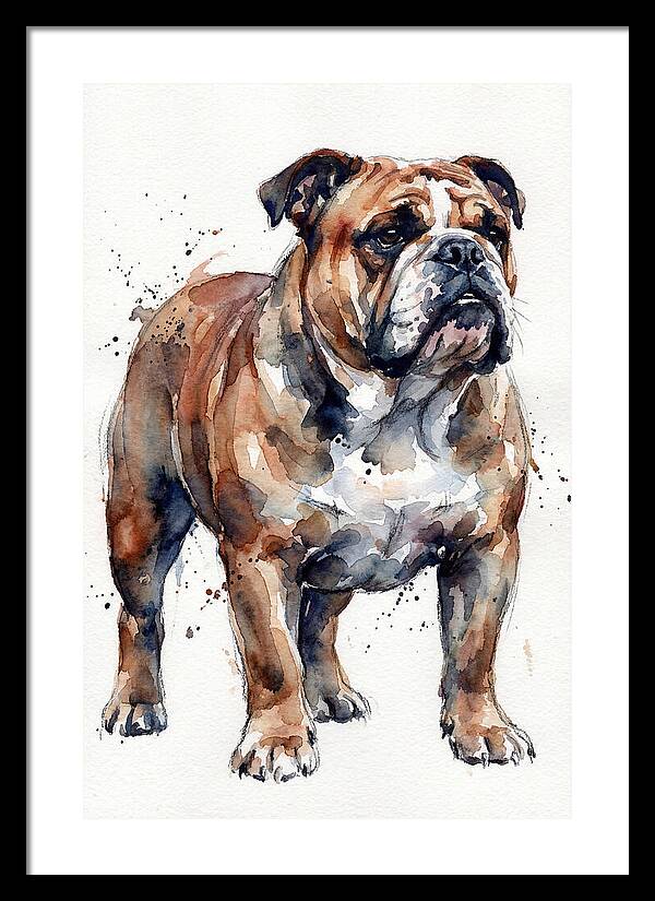 Bulldog Watercolor Portrait