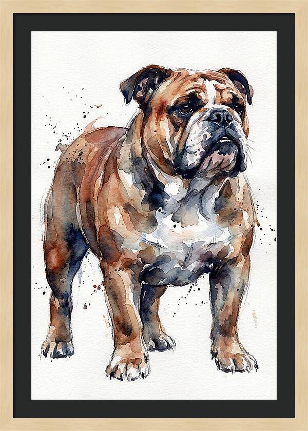 Bulldog Watercolor Portrait