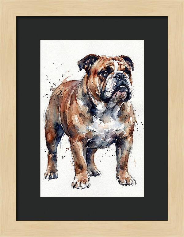Bulldog Watercolor Portrait