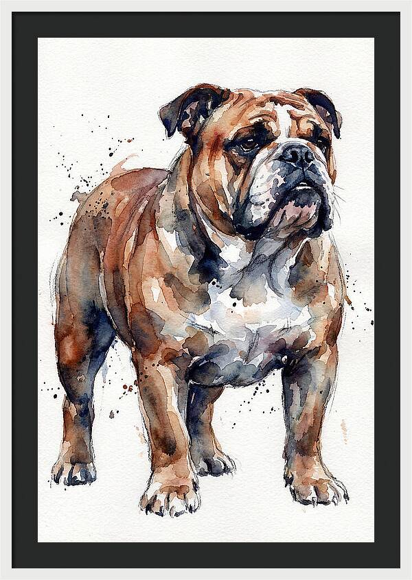 Bulldog Watercolor Portrait