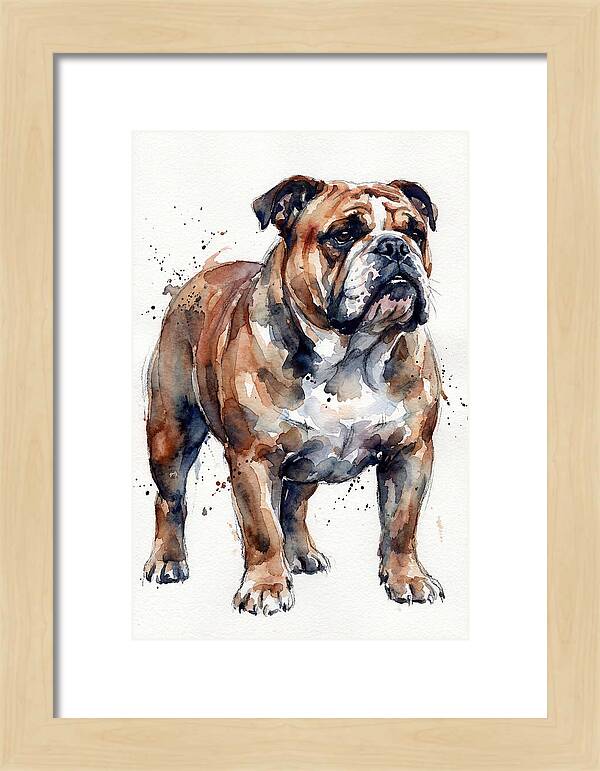Bulldog Watercolor Portrait