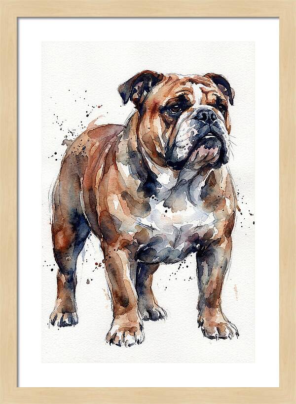 Bulldog Watercolor Portrait
