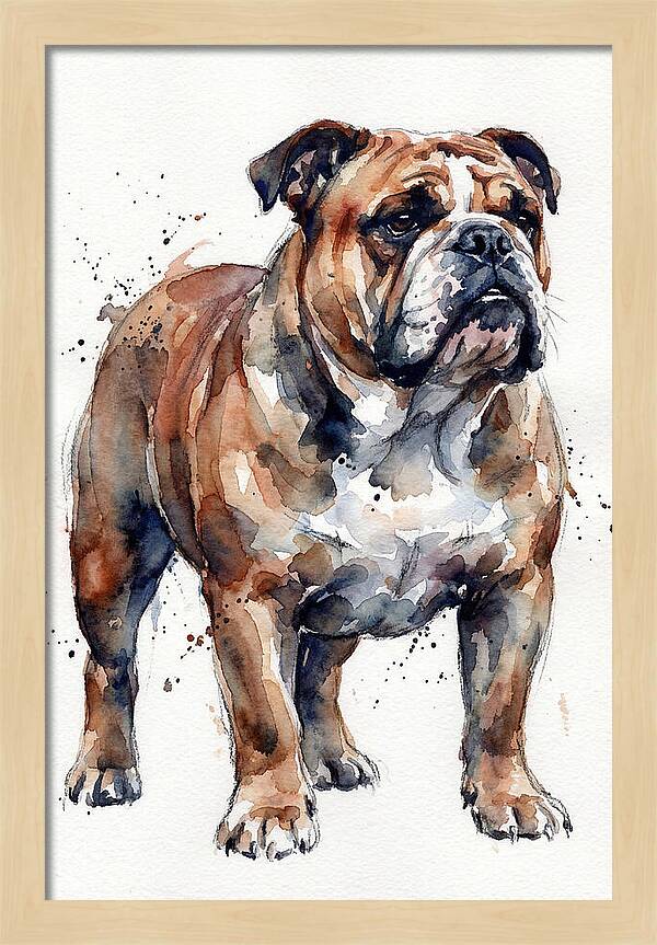 Bulldog Watercolor Portrait