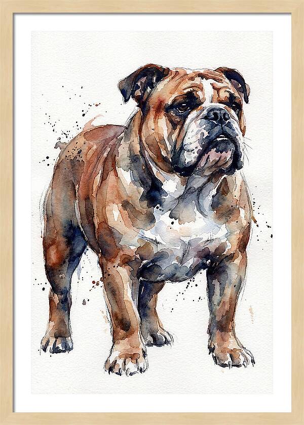 Bulldog Watercolor Portrait