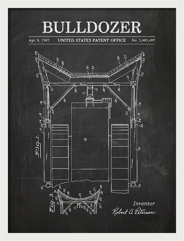 Bulldozer Chalkboard Patent Us2485407a