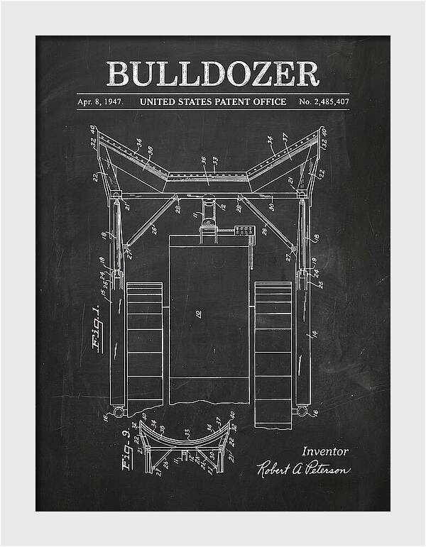 Bulldozer Chalkboard Patent Us2485407a