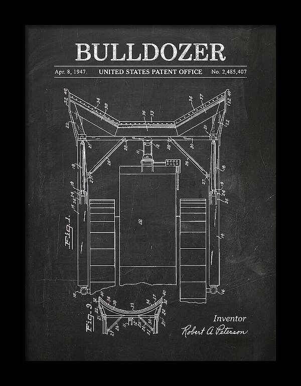 Bulldozer Chalkboard Patent Us2485407a