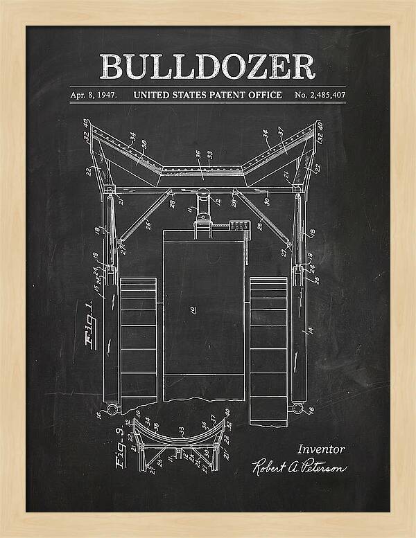 Bulldozer Chalkboard Patent Us2485407a