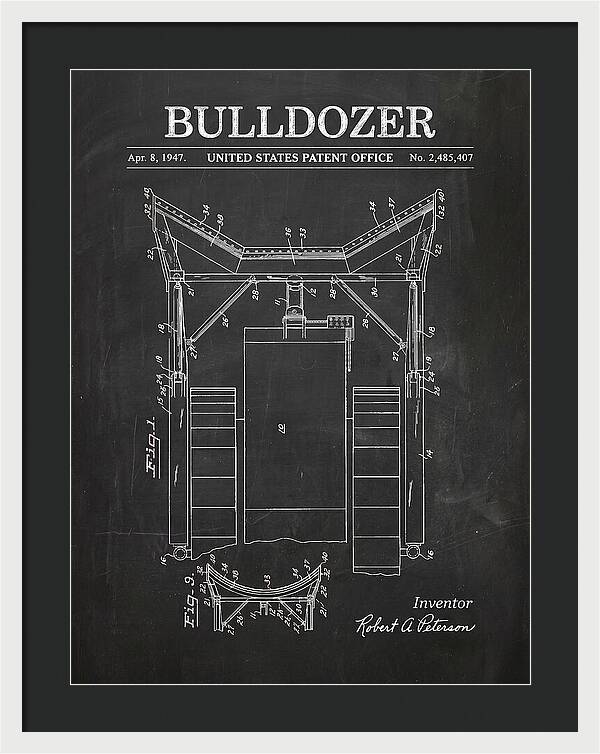 Bulldozer Chalkboard Patent Us2485407a