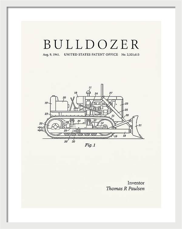 Bulldozer Minimalist Patent Us2321615a