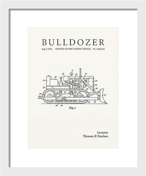 Bulldozer Minimalist Patent Us2321615a