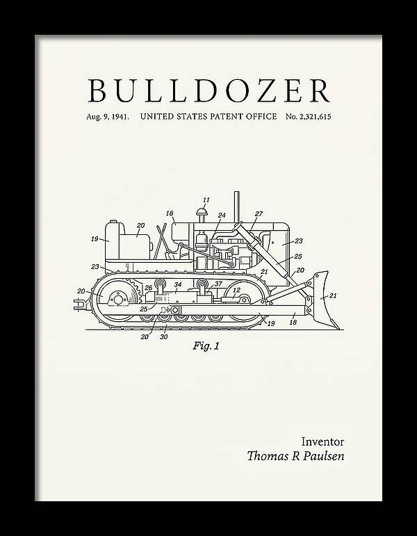Bulldozer Minimalist Patent Us2321615a