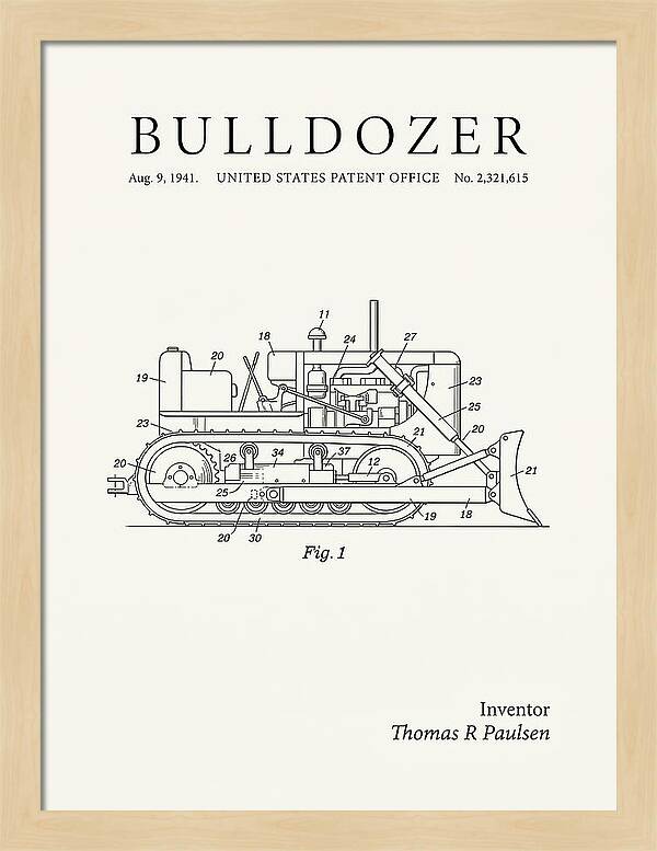 Bulldozer Minimalist Patent Us2321615a