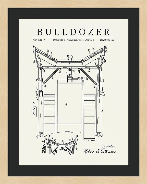 Bulldozer Minimalist Patent Us2485407a