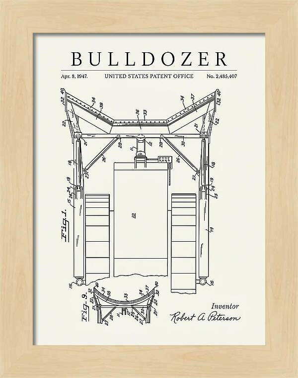 Bulldozer Minimalist Patent Us2485407a