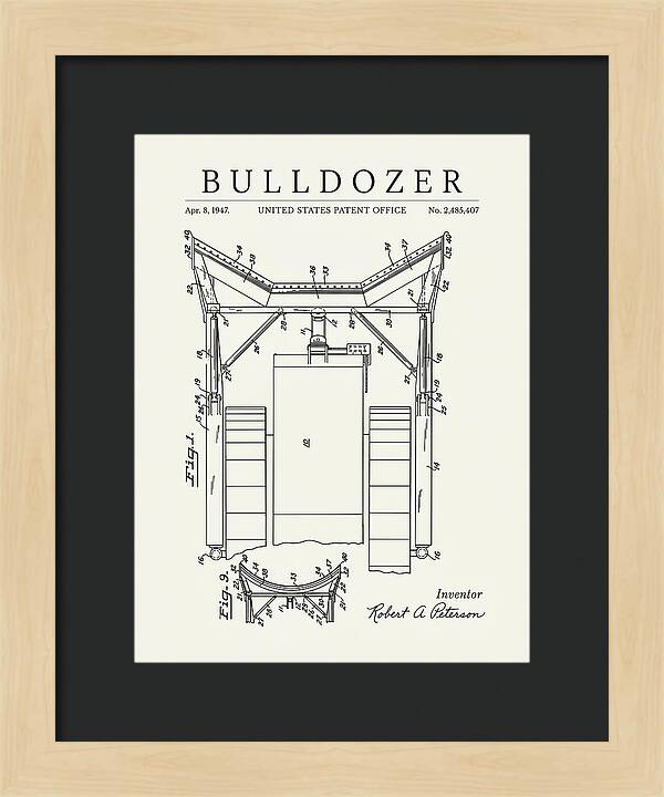 Bulldozer Minimalist Patent Us2485407a