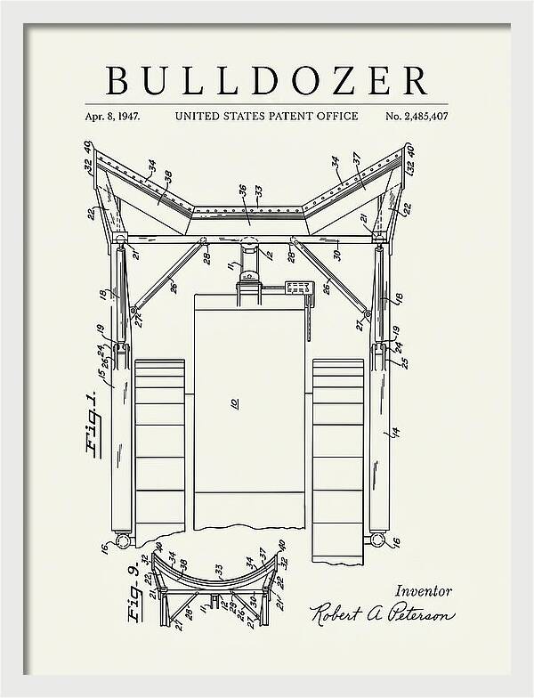 Bulldozer Minimalist Patent Us2485407a