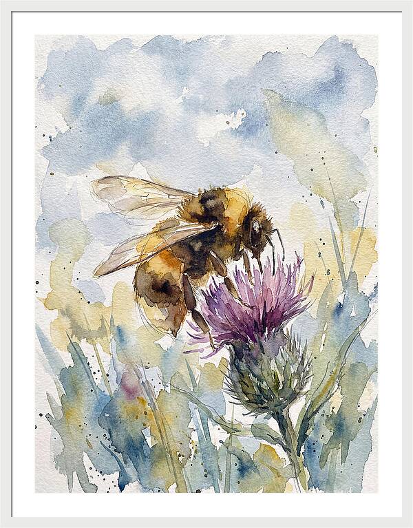 Bumblebee Among Wildflowers