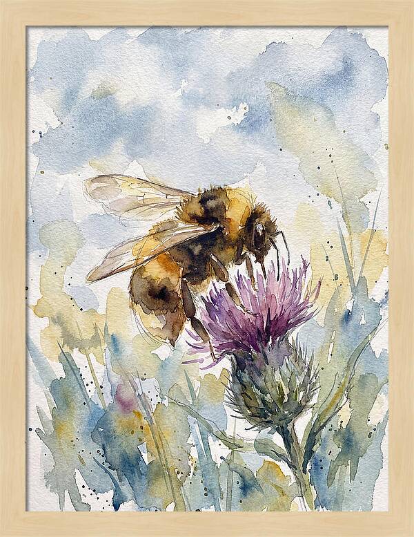 Bumblebee Among Wildflowers