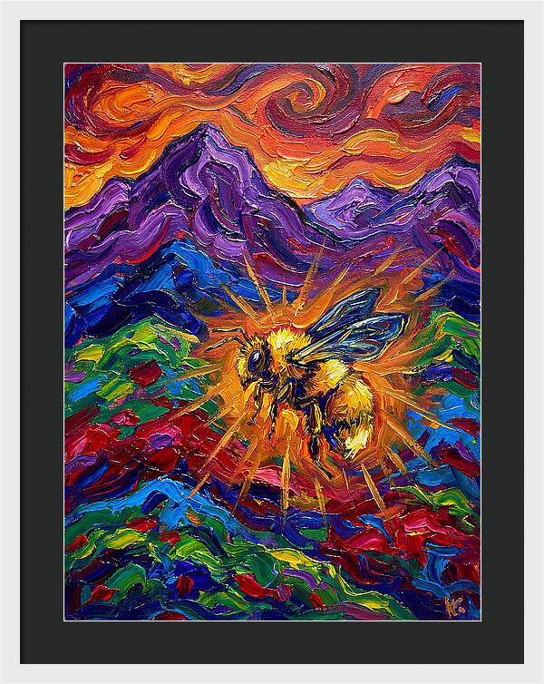 Bumblebee In Vibrant Landscape