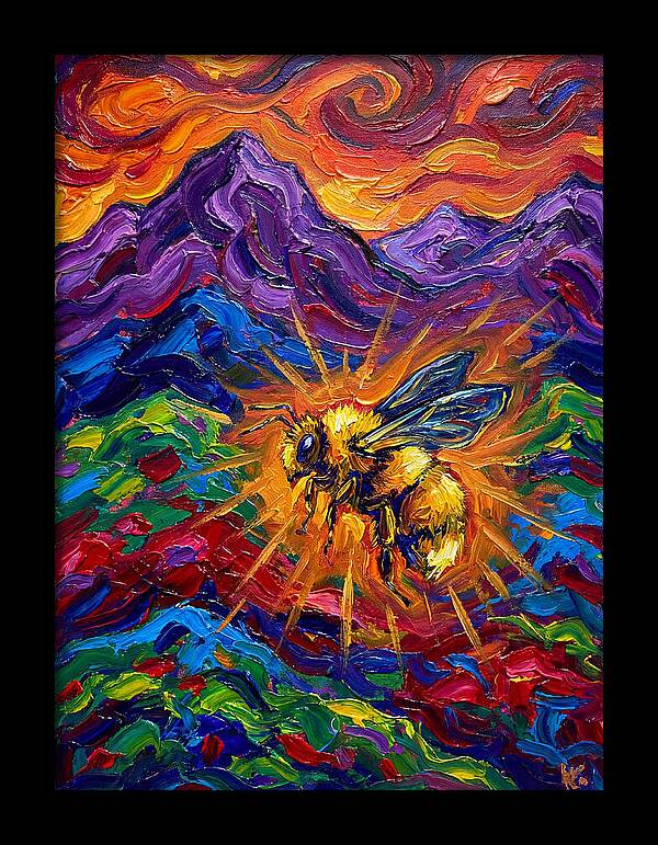 Bumblebee In Vibrant Landscape