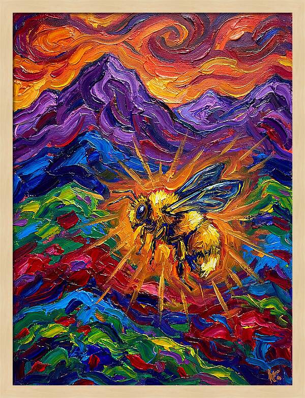 Bumblebee In Vibrant Landscape