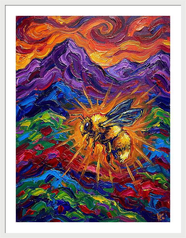 Bumblebee In Vibrant Landscape