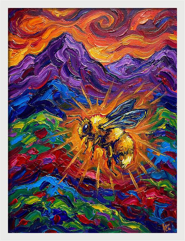 Bumblebee In Vibrant Landscape