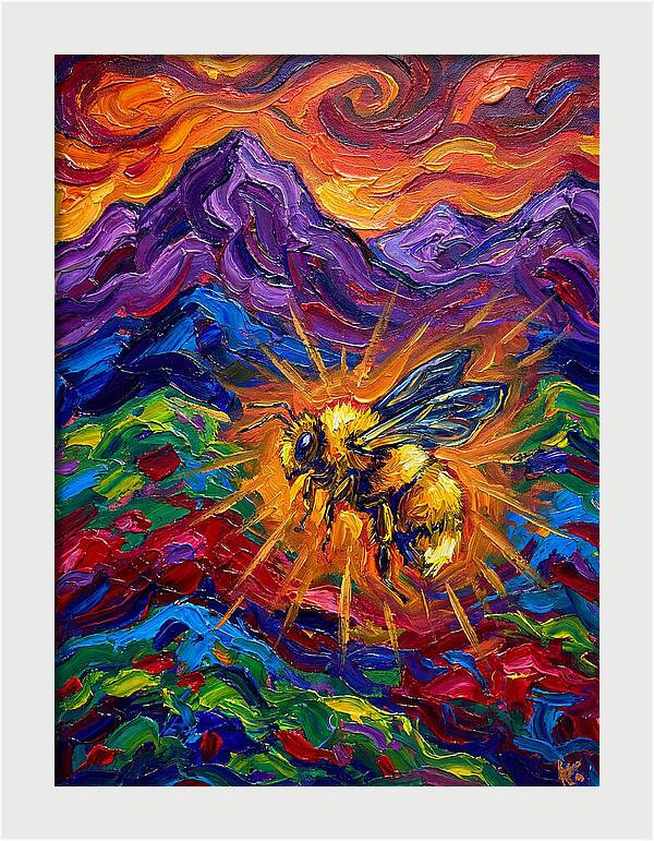 Bumblebee In Vibrant Landscape