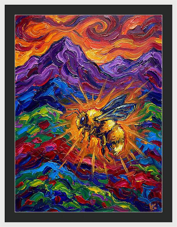 Bumblebee In Vibrant Landscape