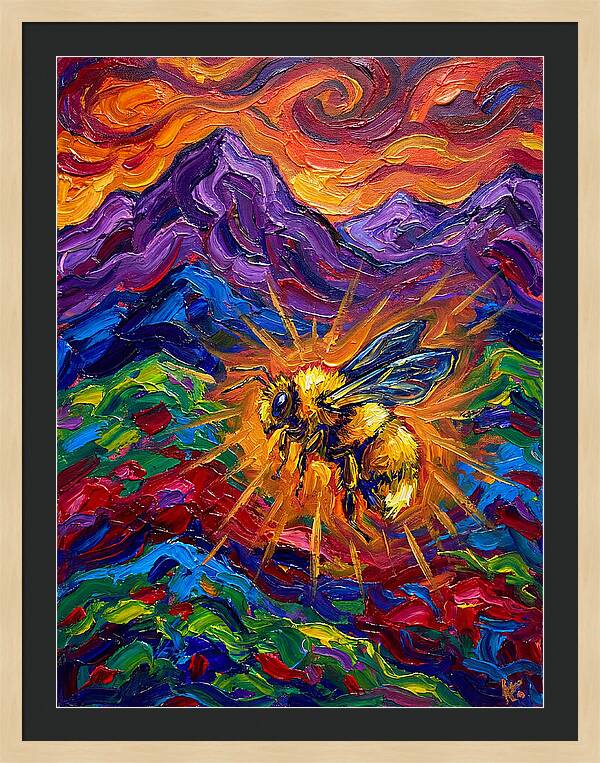 Bumblebee In Vibrant Landscape