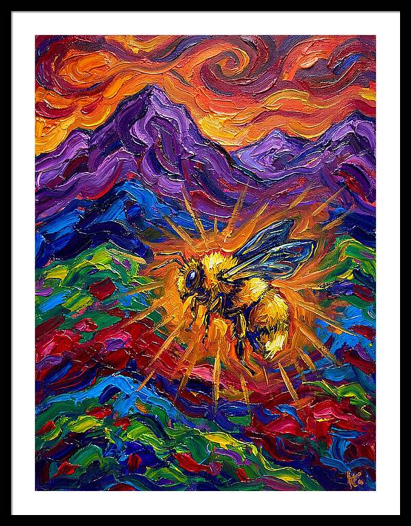 Bumblebee In Vibrant Landscape