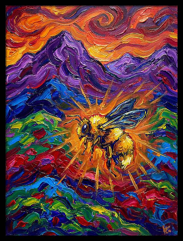 Bumblebee In Vibrant Landscape