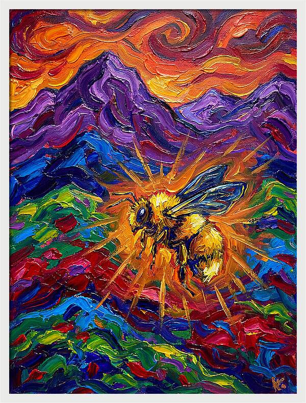 Bumblebee In Vibrant Landscape