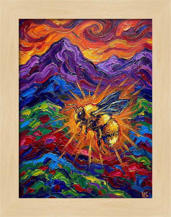 Bumblebee In Vibrant Landscape