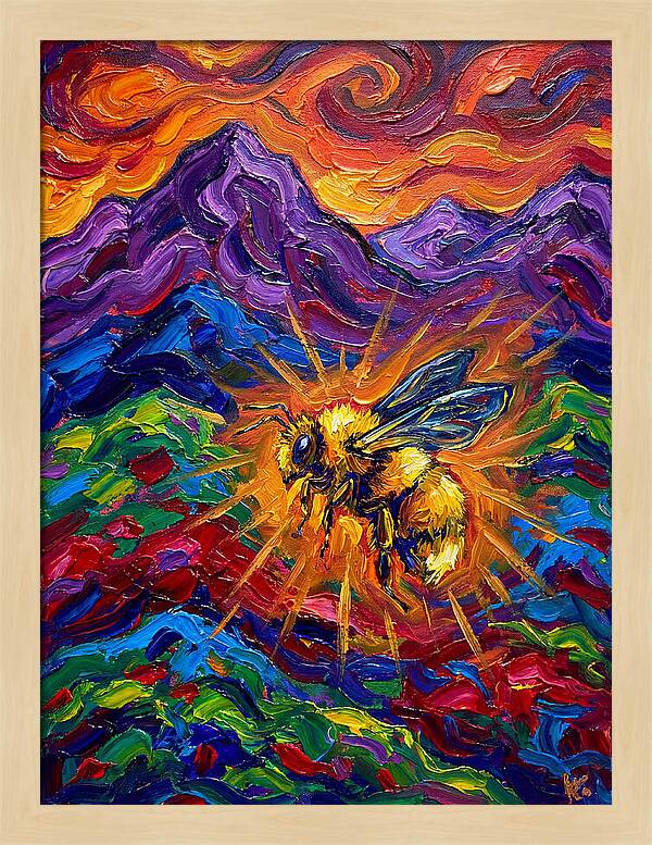 Bumblebee In Vibrant Landscape