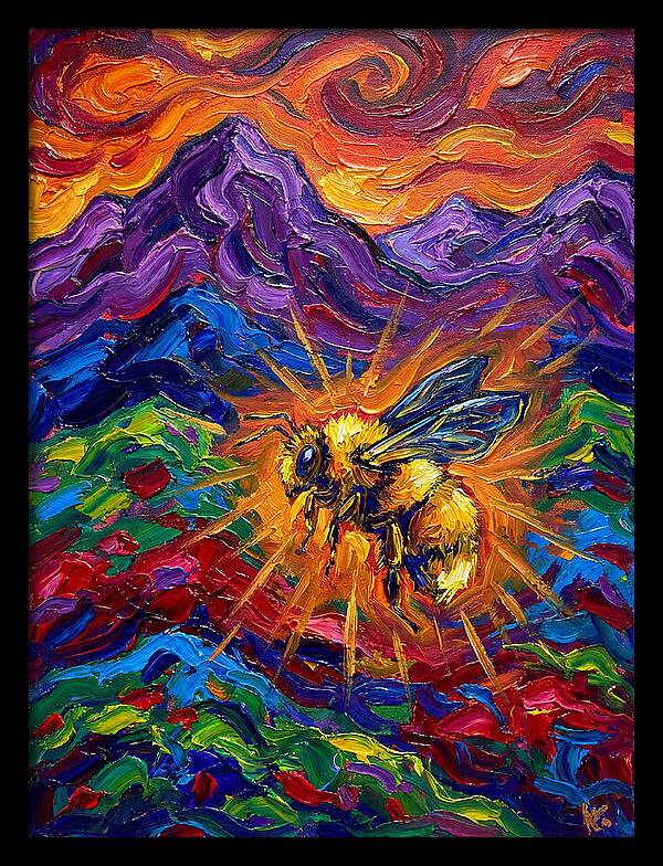 Bumblebee In Vibrant Landscape