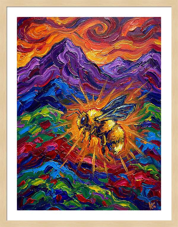Bumblebee In Vibrant Landscape